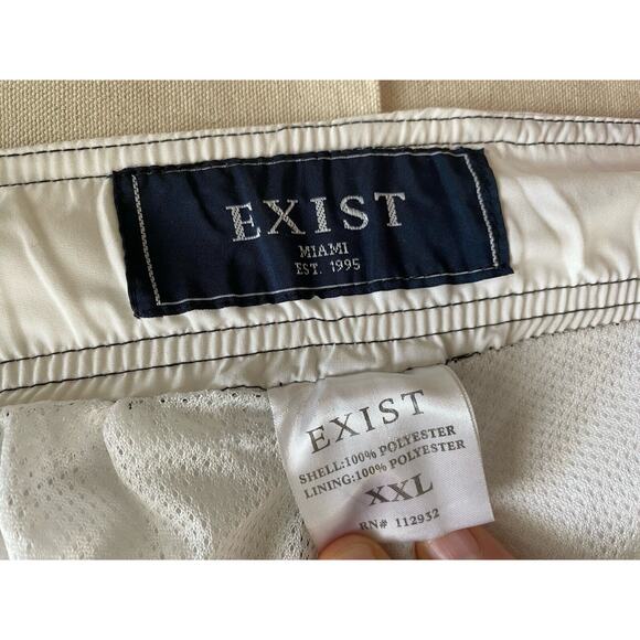 Exist Miami Mens Swim Shorts white Black Green Floral Size XXL - Picture 5 of 7